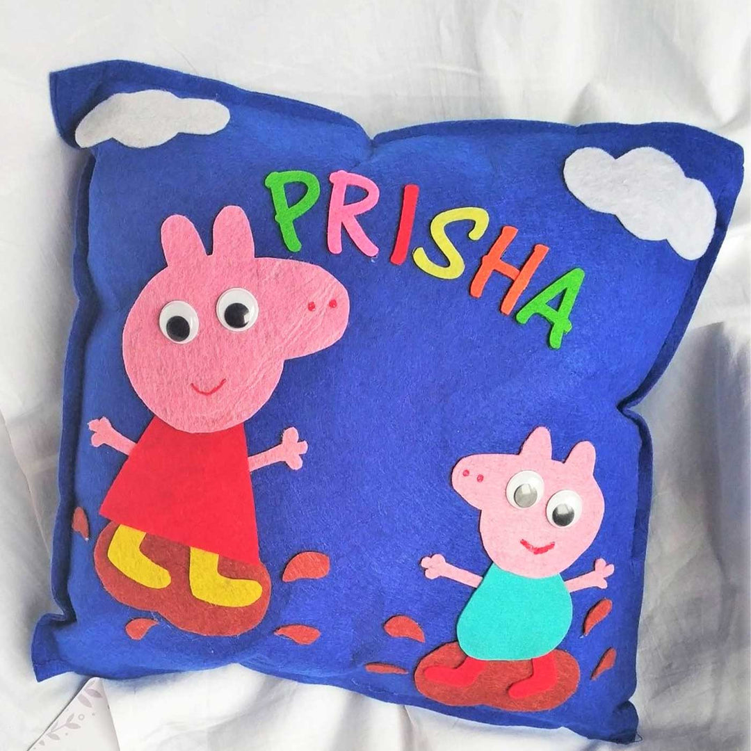 Personalized Handmade Peppa Pig Theme Felt Kids Pillow