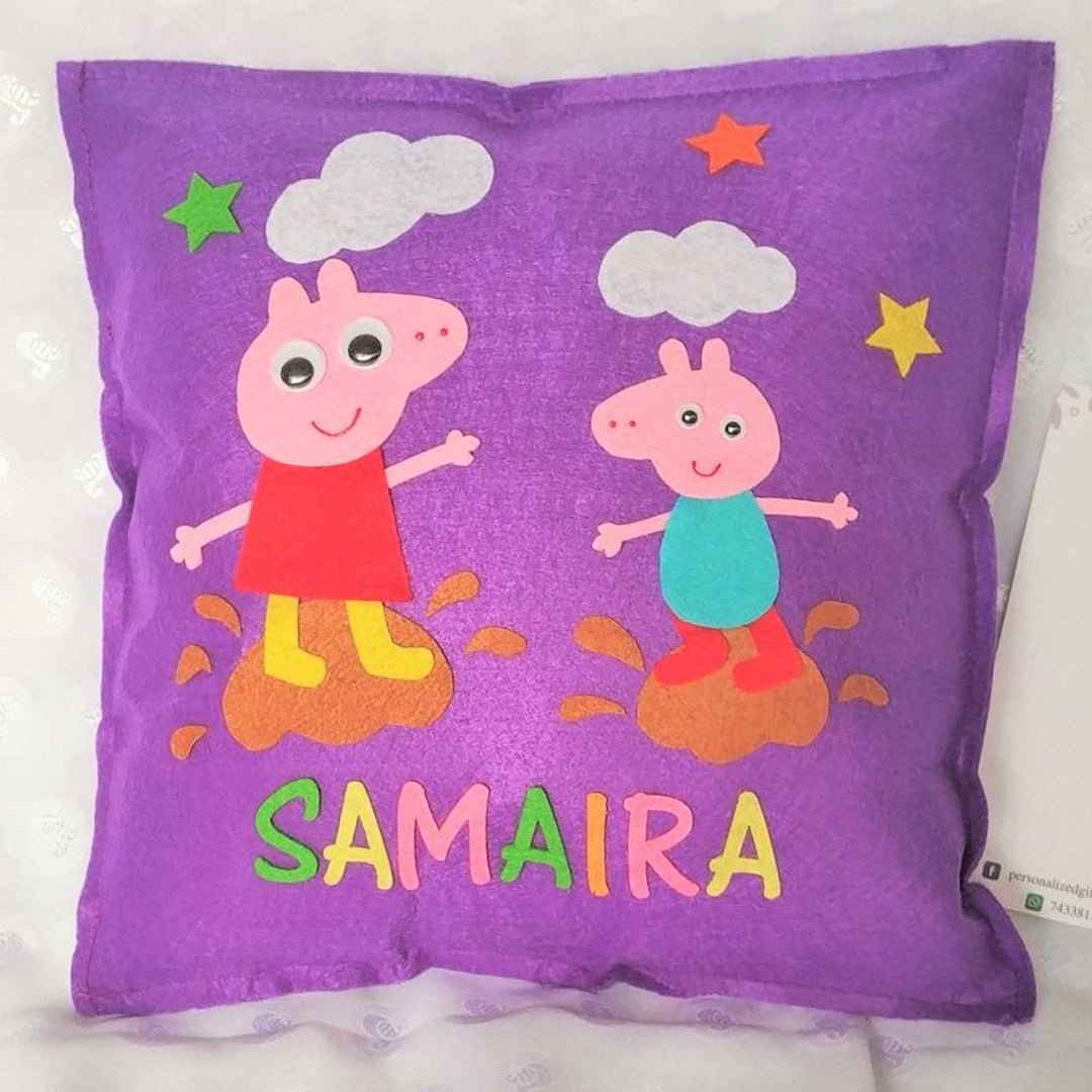 Personalized Handmade Peppa Pig Theme Felt Kids Pillow