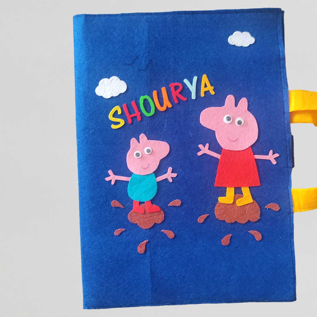 Personalized Handmade Peppa Pig Theme Felt Kids Craft Folder