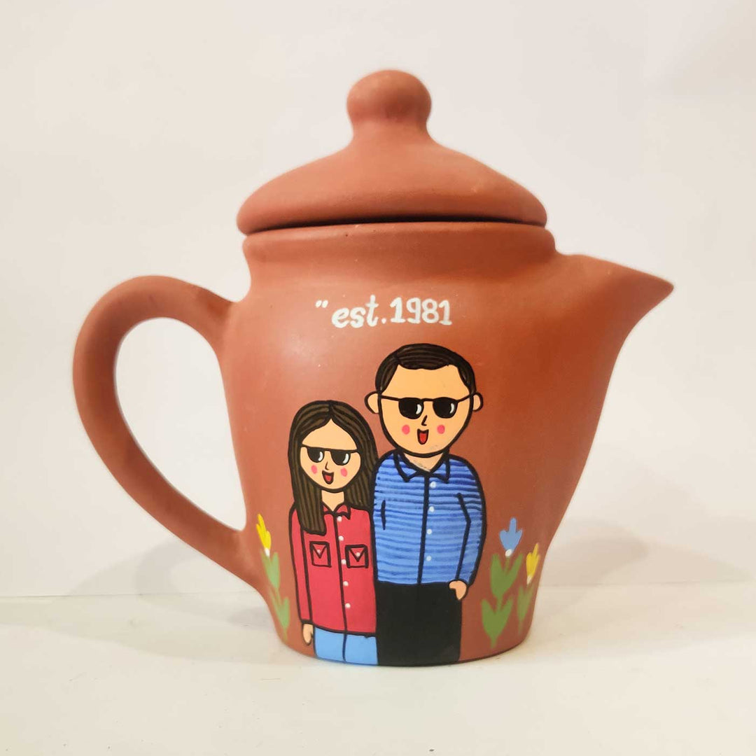 Handpainted Clay Teaset With Photo Based Caricature