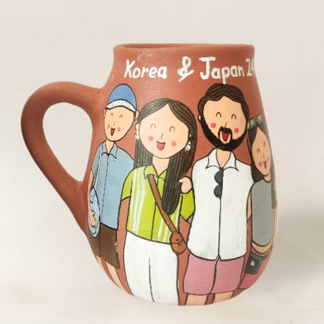 Personalised Terracotta Mugs with Photo Based Caricatures