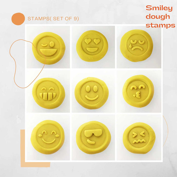 Handmade Smiley Wooden Play Dough Stamp | Set Of 9