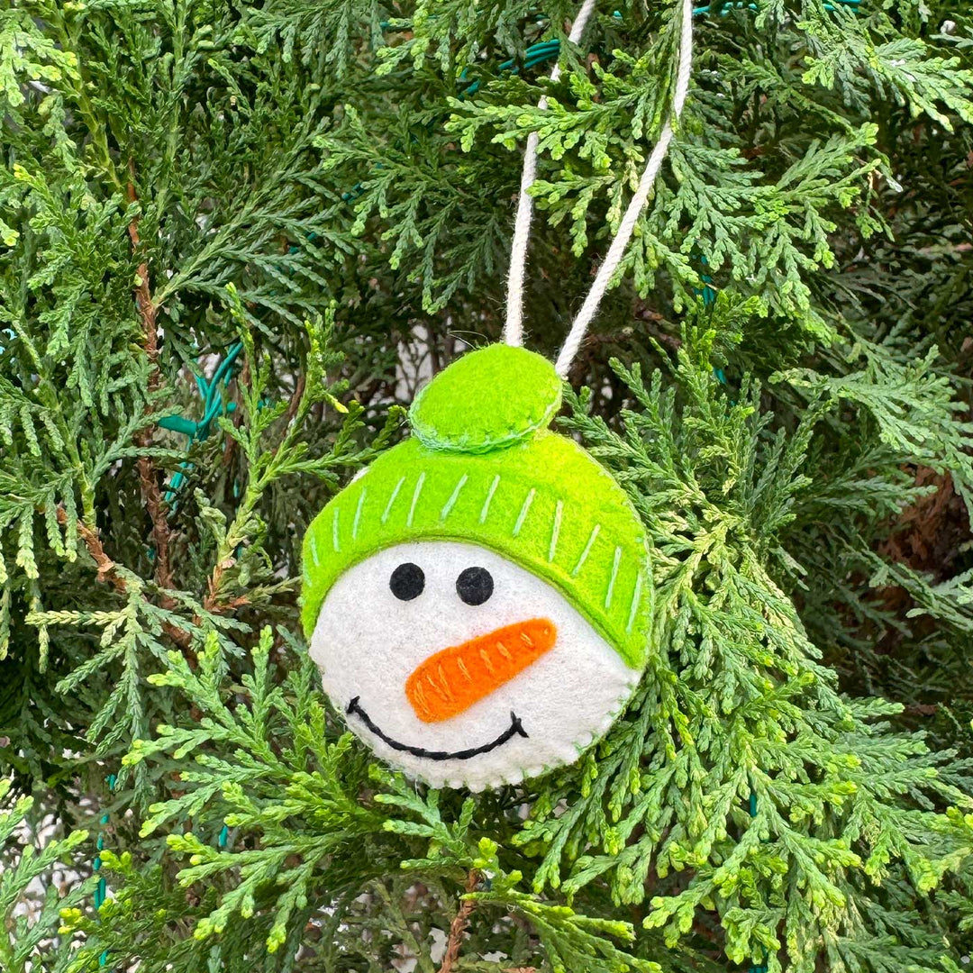 Handmade Snowman Kids Felt Ornament For Christmas Tree Decoration | Set Of 2