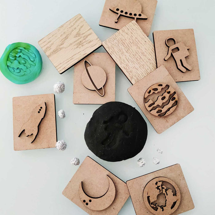 Handmade Space Theme Play Dough Stamp | Set Of 9