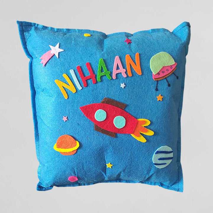 Personalized Handmade Space Theme Felt Kids Pillow