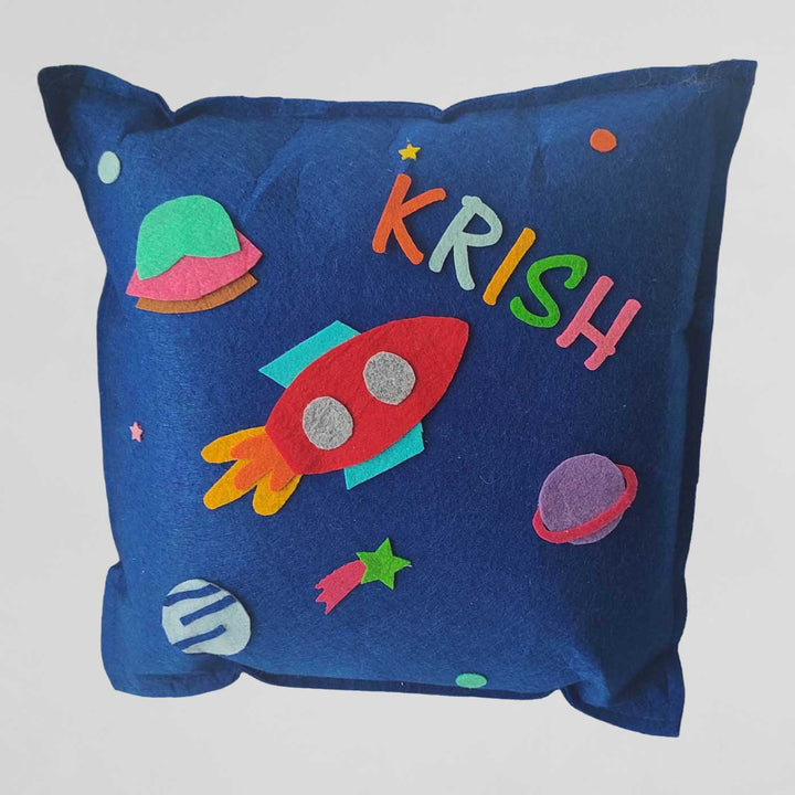 Personalized Handmade Space Theme Felt Kids Pillow