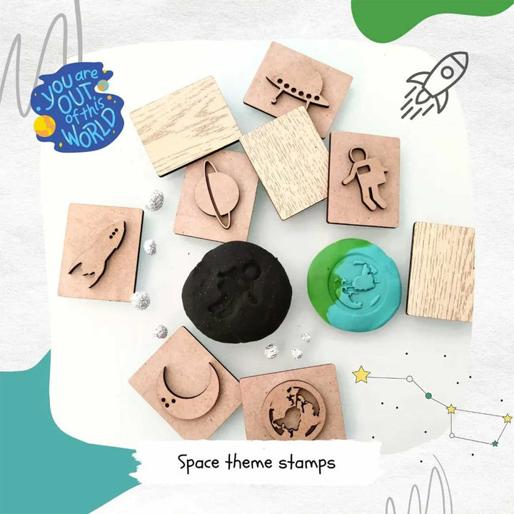 Handmade Space Theme Play Dough Stamp | Set Of 9