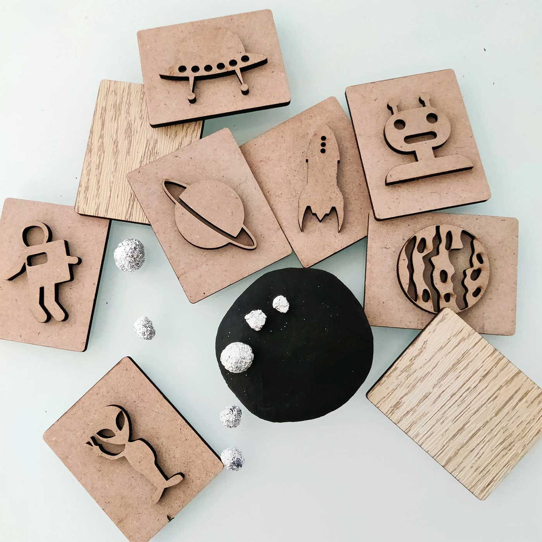 Handmade Space Theme Play Dough Stamp | Set Of 9