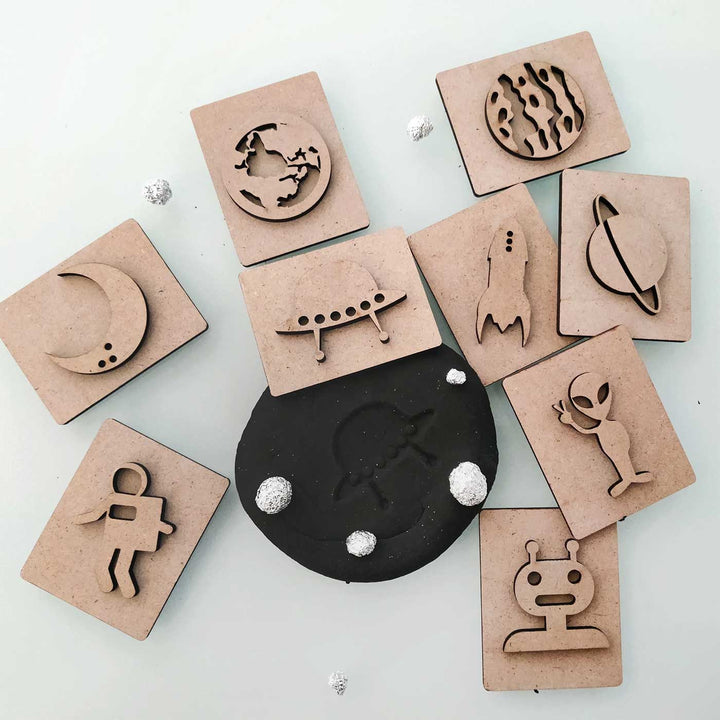 Handmade Space Theme Play Dough Stamp | Set Of 9