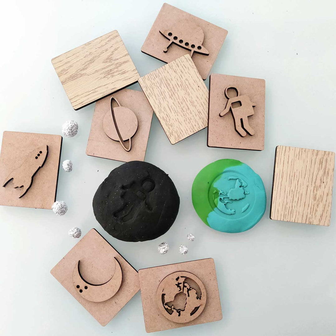 Handmade Space Theme Play Dough Stamp | Set Of 9