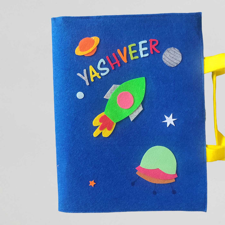 Personalized Handmade Space Theme Felt Kids Craft Folder