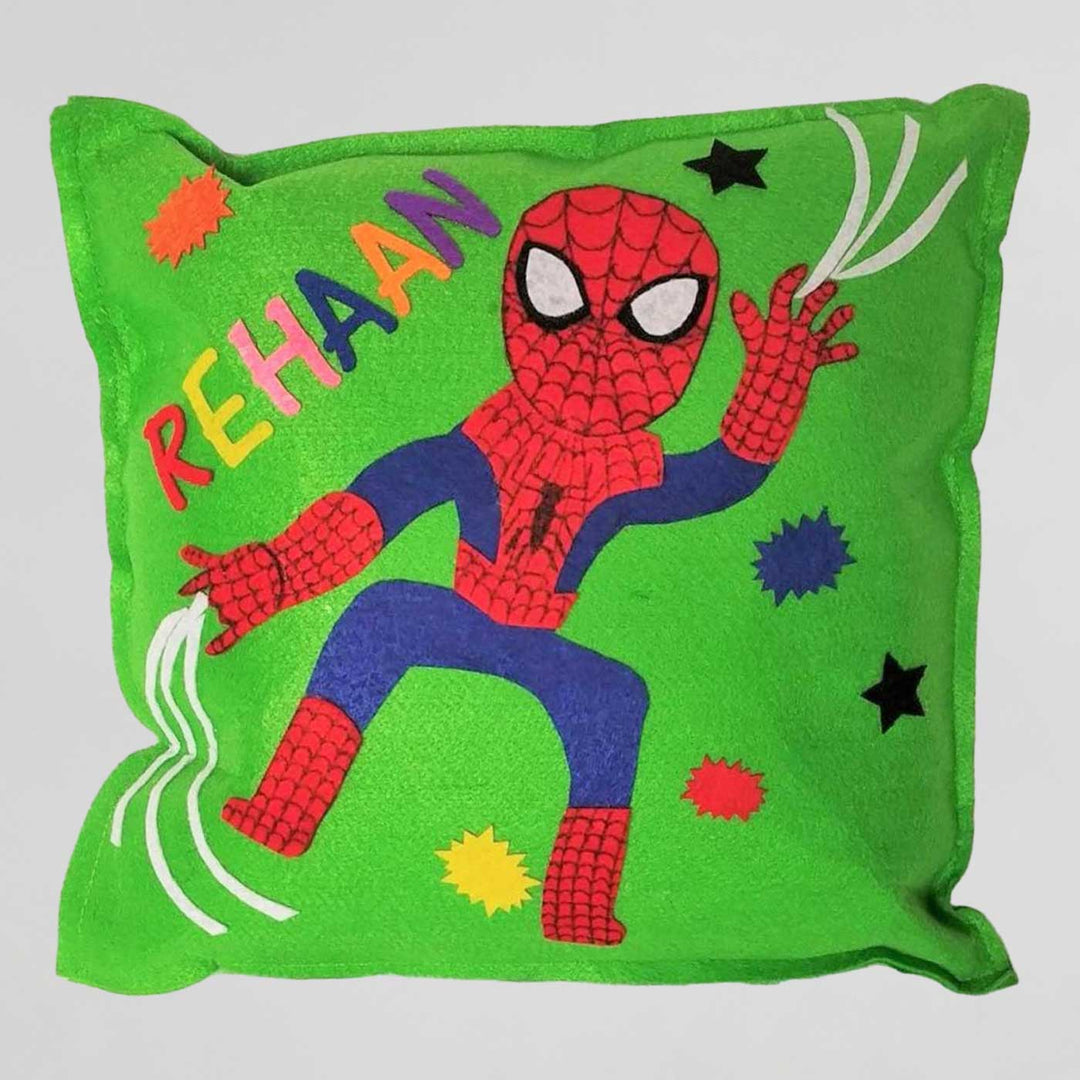 Personalized Handmade Spider-Man Theme Felt Kids Pillow