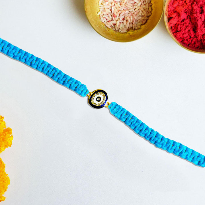 Handcrafted Macrame Rakhi With Roli Chawal