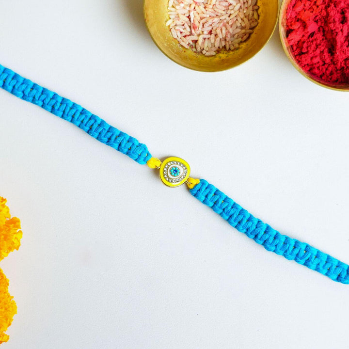 Handcrafted Macrame Rakhi With Roli Chawal