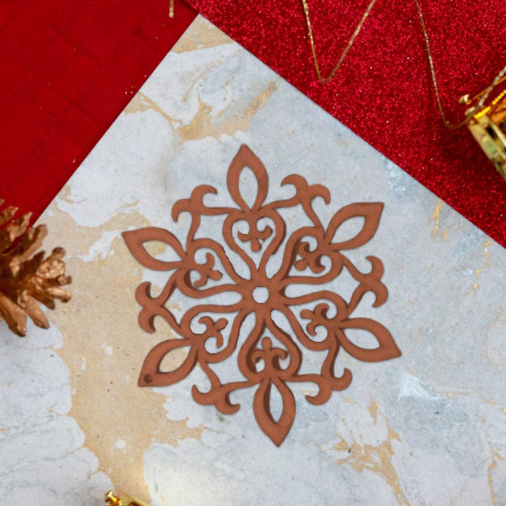 Handmade Sterling Snowflake Wooden Ornaments For Christmas Tree Decoration | Set of 3