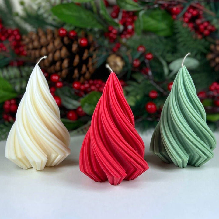 Swirl Christmas Tree Scented Lavender Soy Wax Candle