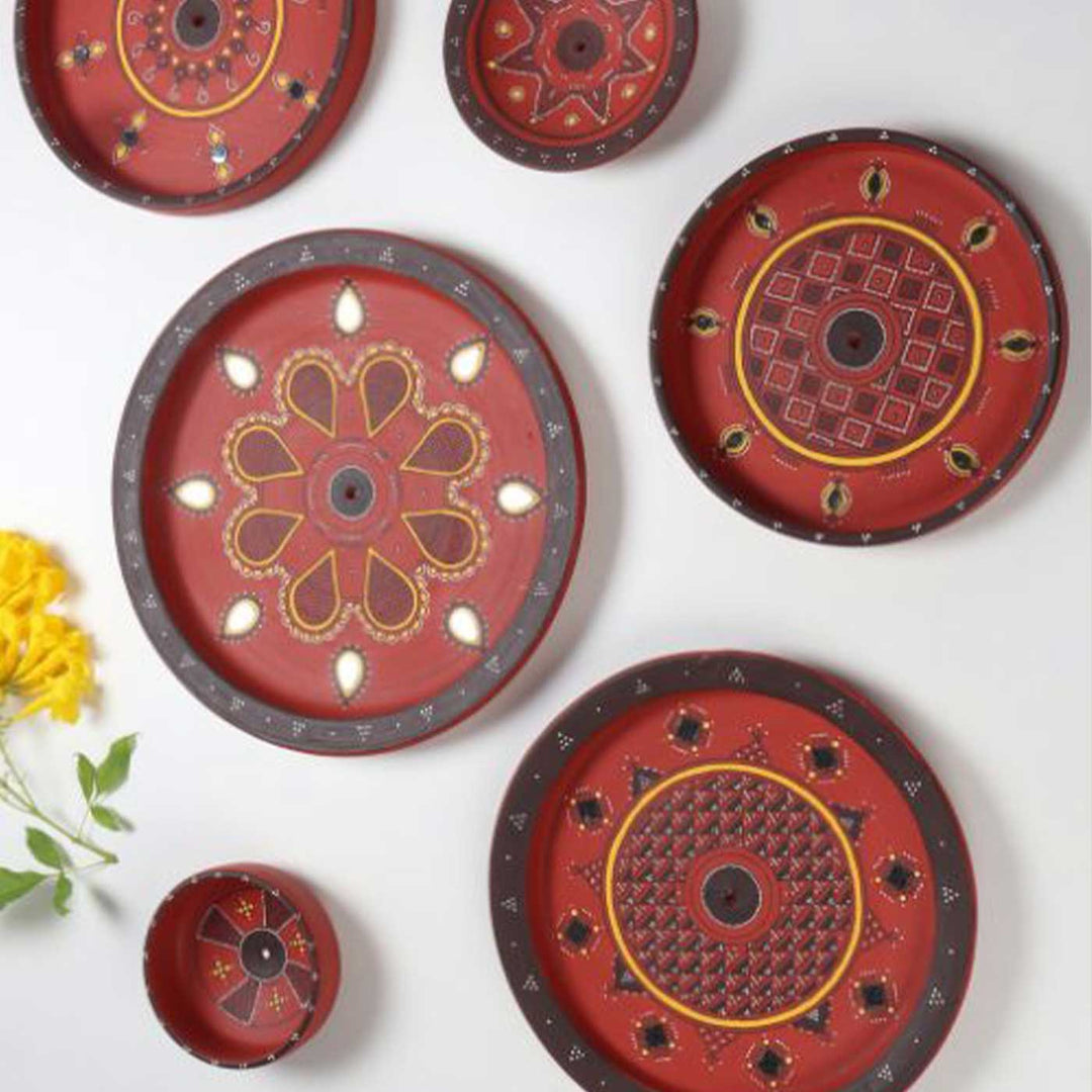 Handmade Floral Terracotta Wall Plate