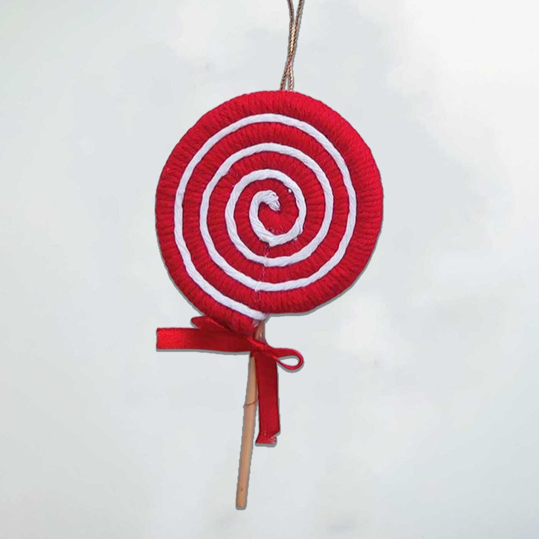 Handmade Lollipop Macrame Cotton Ornament For Christmas Tree Decoration