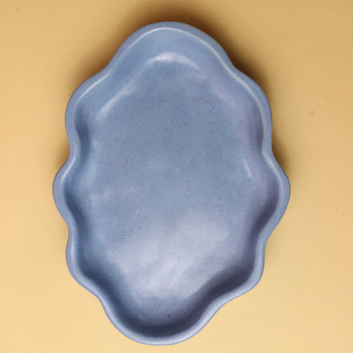 Handmade Blue Ceramic Cloud Plate