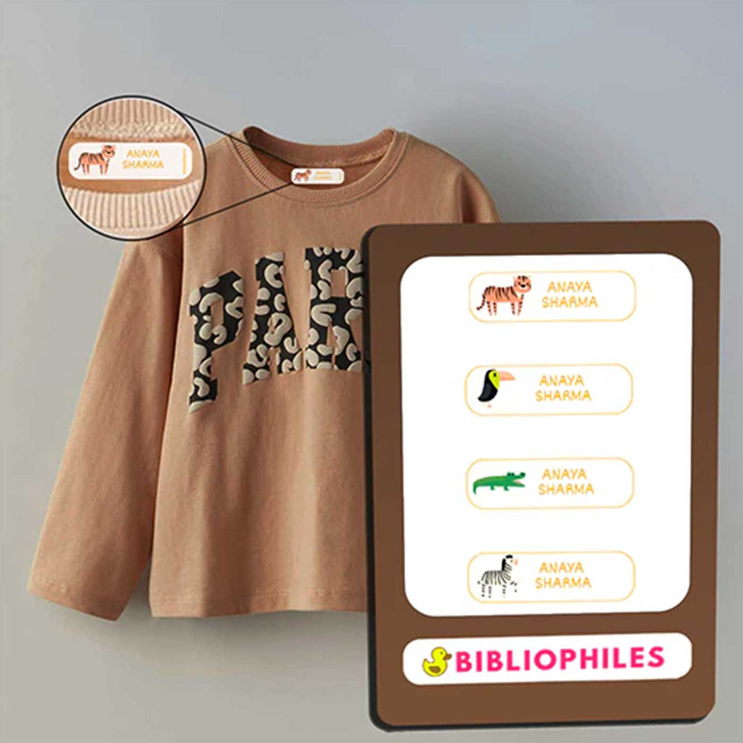 Personalized Iron On Wild Animals Waterproof Clothes Stickers | Set of 40