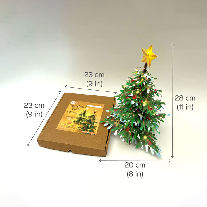 2-in-1 Christmas Tree with Fairy Lights: DIY Paper Craft Kit