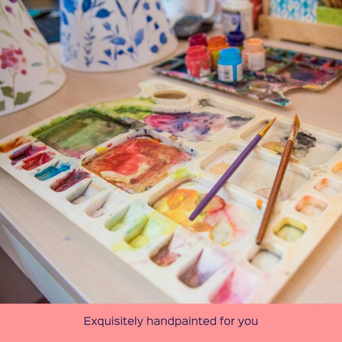 Handpainted Tray with Blueberry Artwork