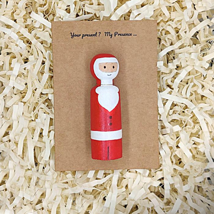 Hand-painted Mr. Santa Miniature - Gift Card