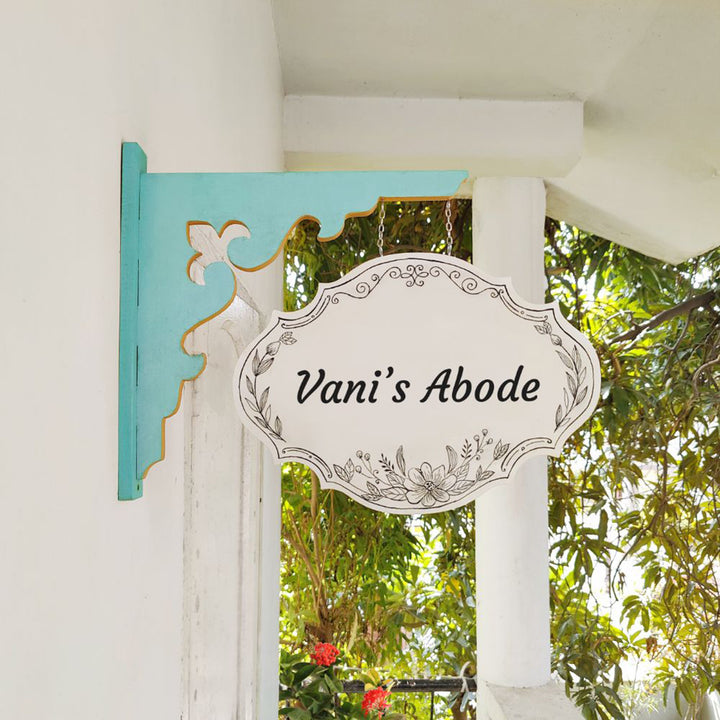 Hand-painted Victorian Double Sided Hanging Nameplate