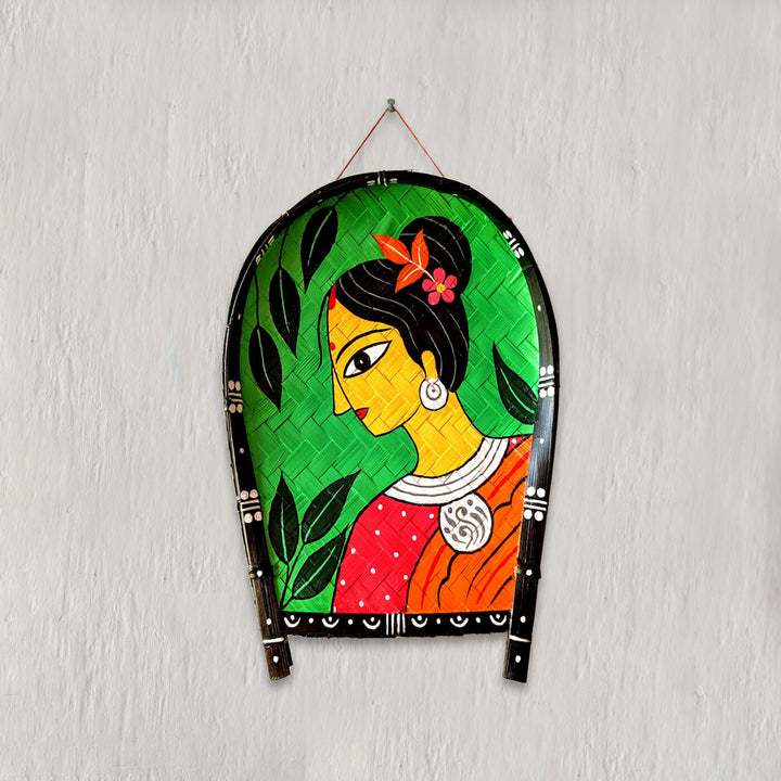 Handpainted Folk Art Bamboo Wall Decor