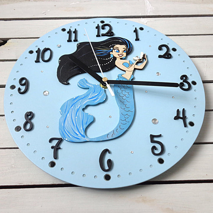 Mermaid Themed Wall Clock for Kids