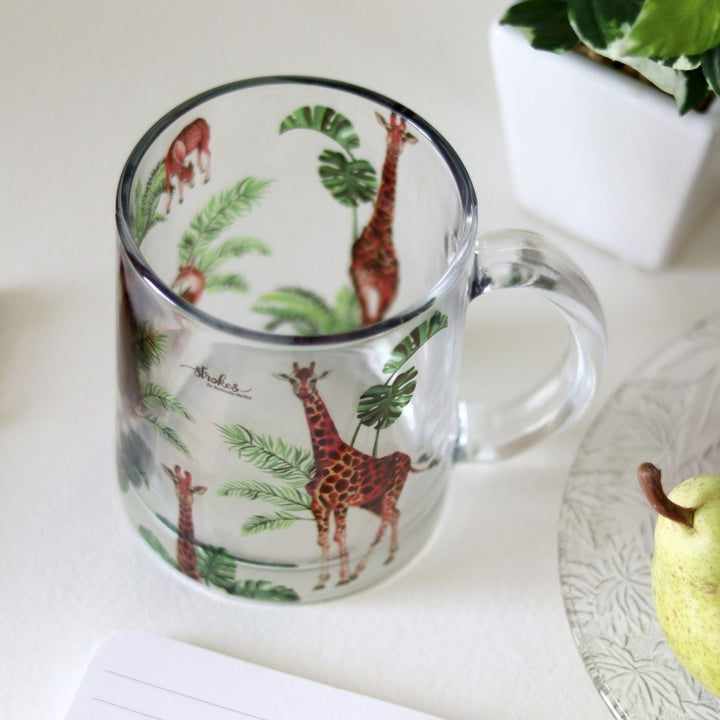 Delicate Printed Glass Mug I 350 ML