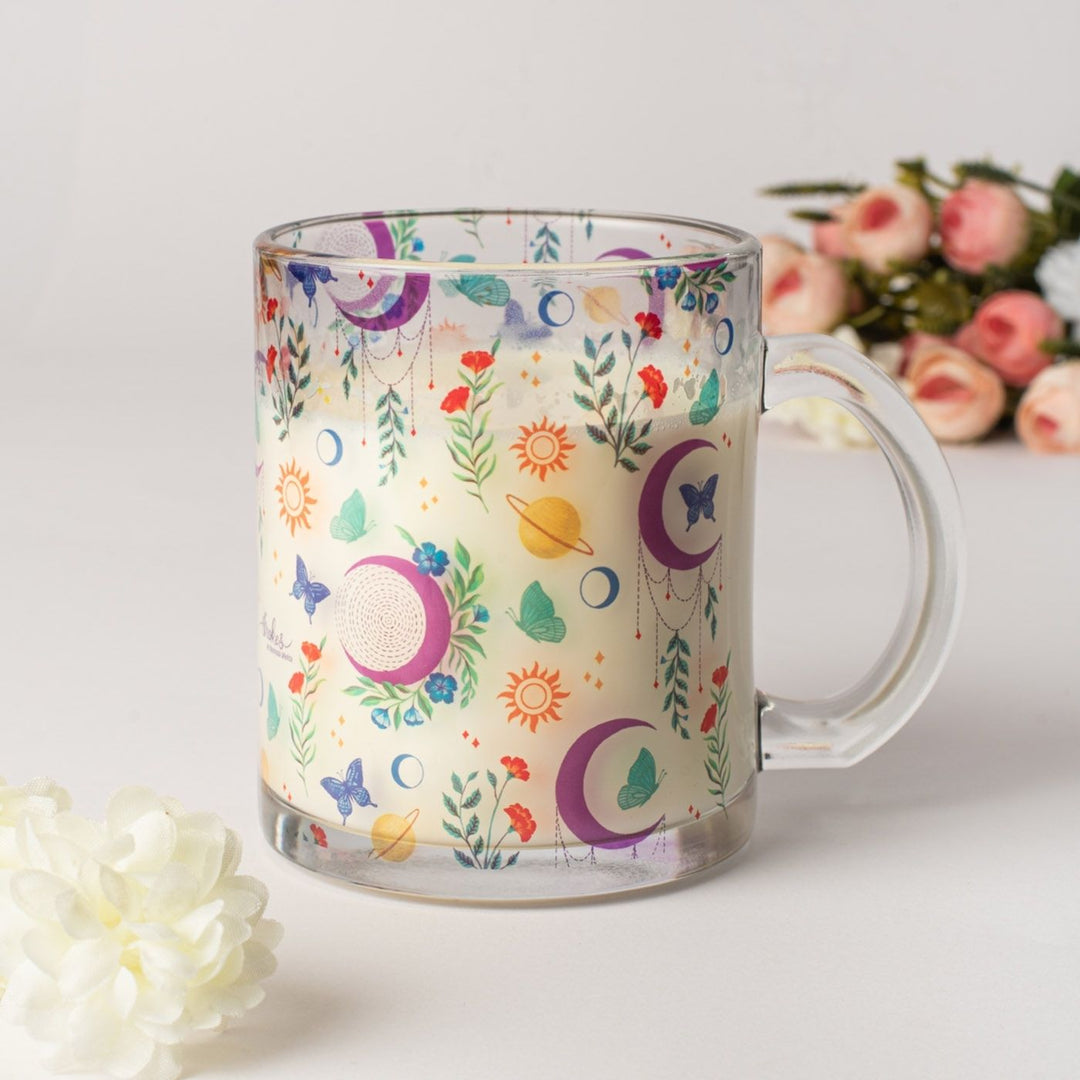 Delicate Printed Glass Mug I 350 ML