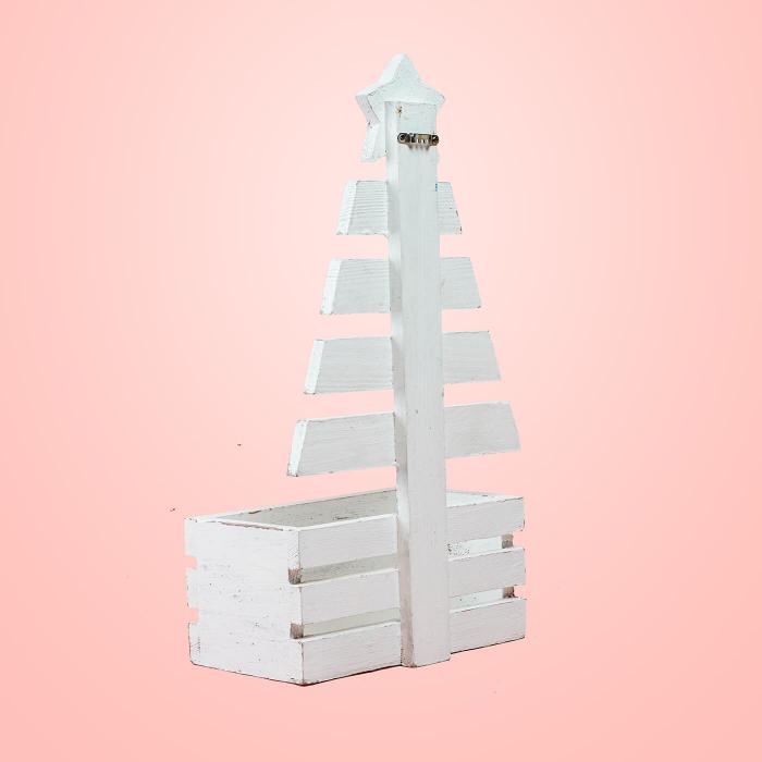 Small Christmas Tree Basket - White