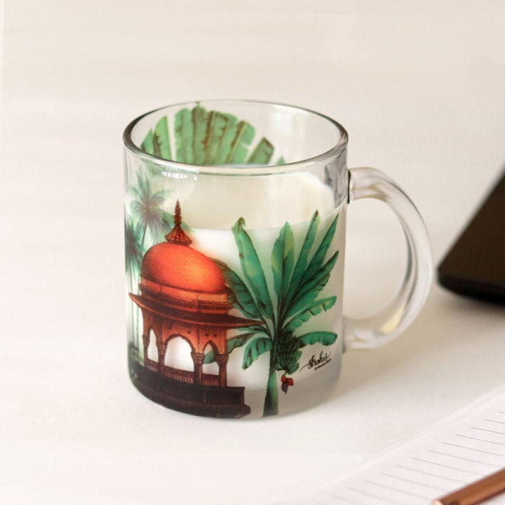 Delicate Printed Glass Mug I 350 ML