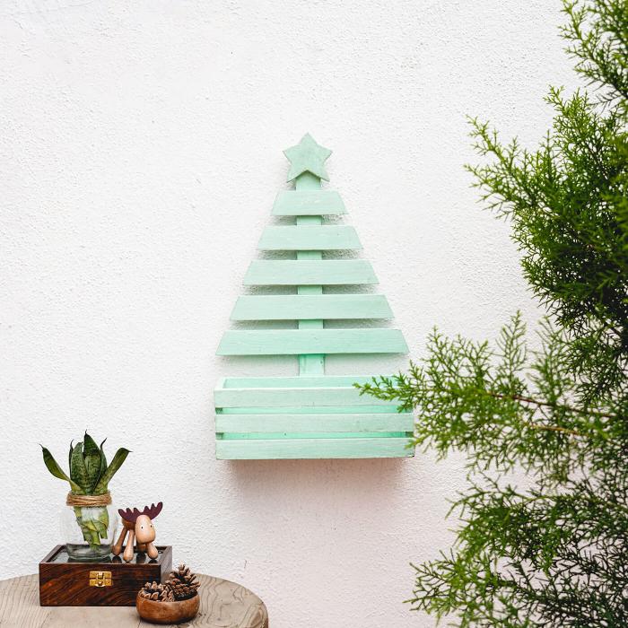 Large Christmas Tree Basket - Sea Green