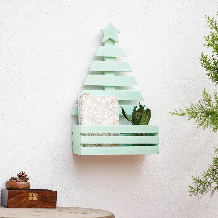 Large Christmas Tree Basket - Sea Green