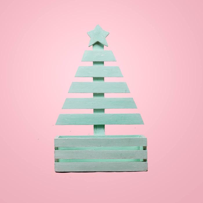 Large Christmas Tree Basket - Sea Green