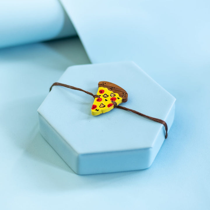 Handpainted Wooden Rakhi With Roli Chawal