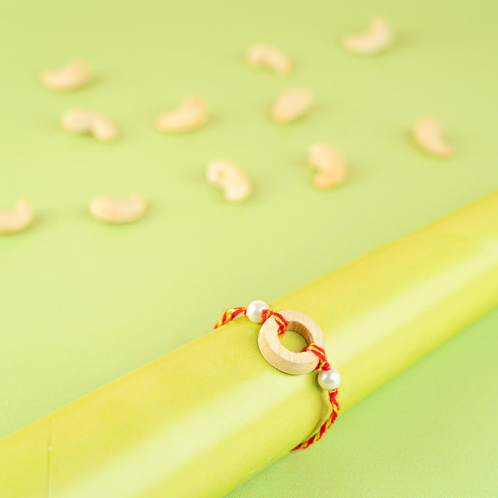 Ecofriendly Bamboo Rakhi With Roli Chawal