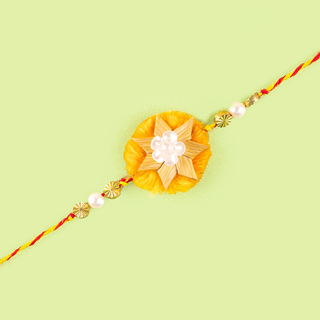 Ecofriendly Bamboo Rakhi With Roli Chawal