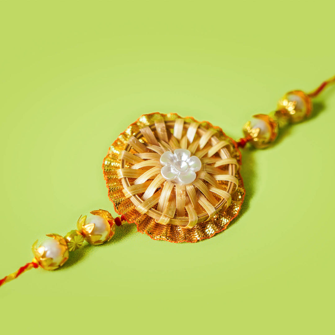 Ecofriendly Bamboo Rakhi With Roli Chawal