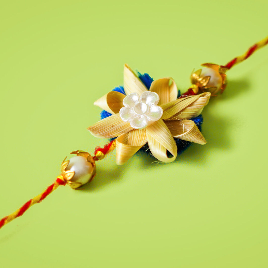 Ecofriendly Bamboo Rakhi With Roli Chawal