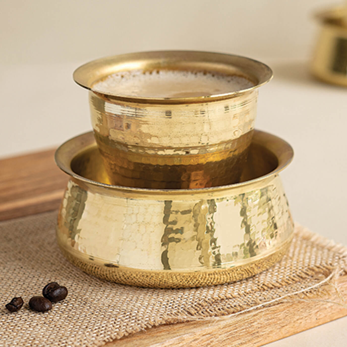 Buy Malabar Davara Brass Coffee Set Online On Zwende