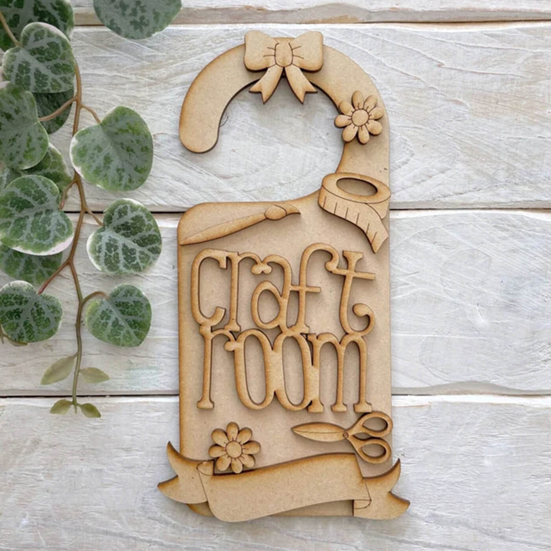 Ready to Paint MDF Door Hangers - Craft Room - 1558