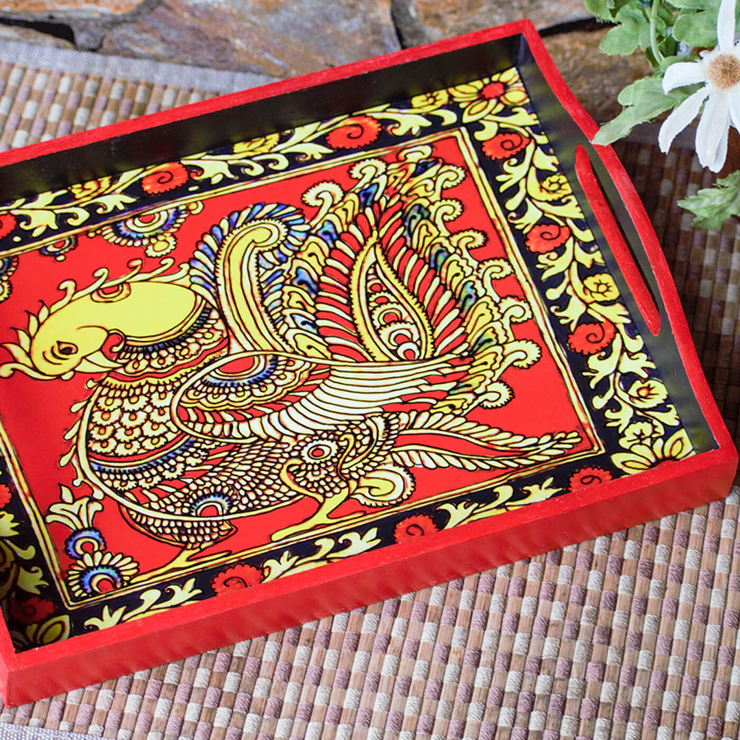 Ethnic Decoupage Madhubani MDF Tray - Medium