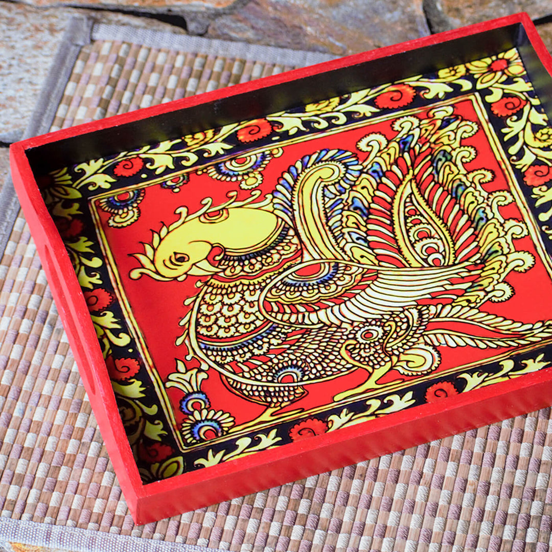 Ethnic Decoupage Madhubani MDF Tray - Medium