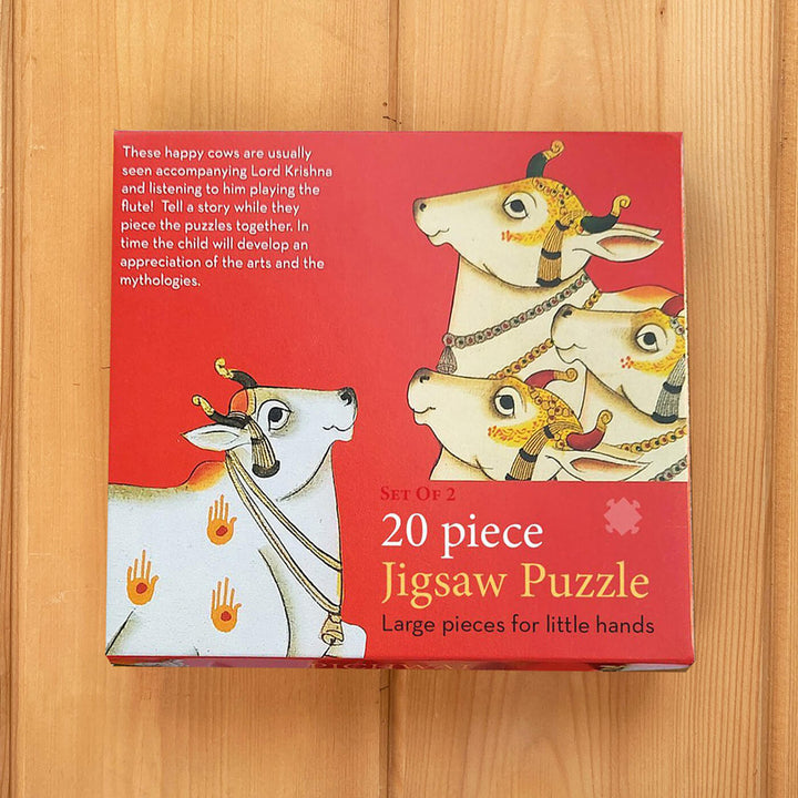 Pichwai Cows - 20 Piece Jigsaw Puzzle - Set of 2