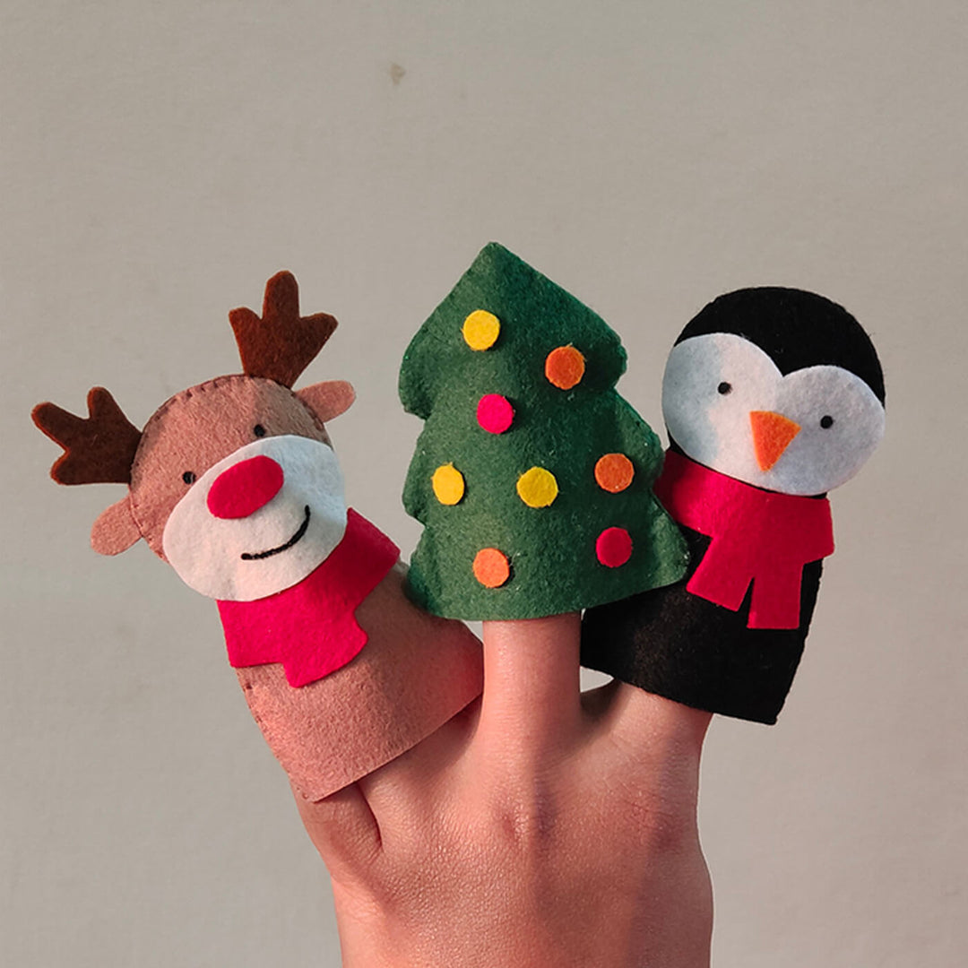 Christmas Theme Felt Finger Puppets - Set of 6