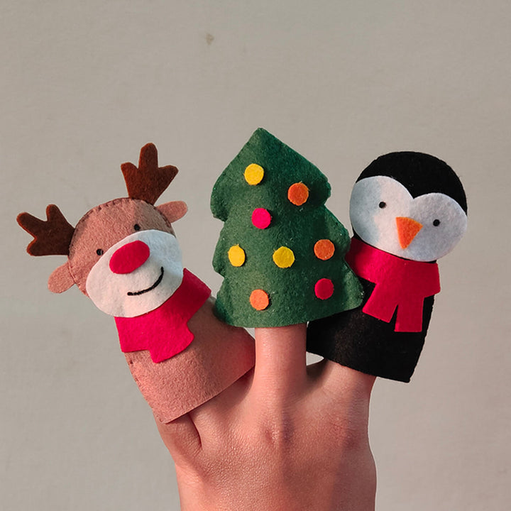 Christmas Theme Felt Finger Puppets - Set of 6