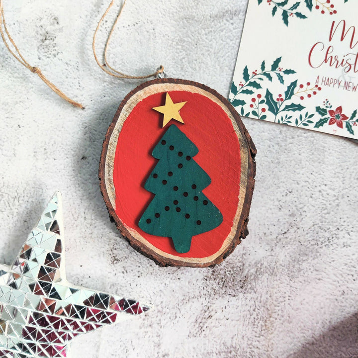 Christmas Theme Bark Wall Hanging